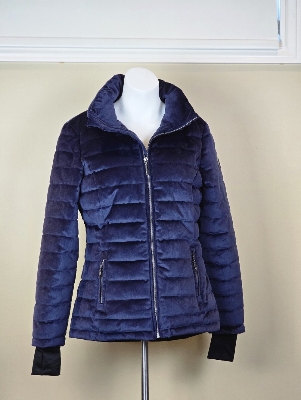 Killtec Swana Velvet Quilted Ski Jacket in A Luxurious Dark Navy Blue Colourway